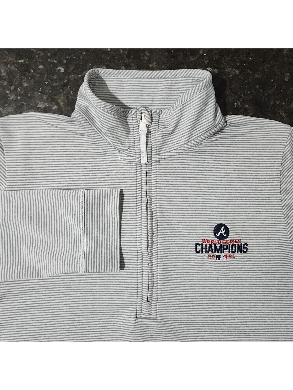 Vineyard Vines Atlanta Braves 2021 World Series Champions ¼ Zip Pullover Stretch